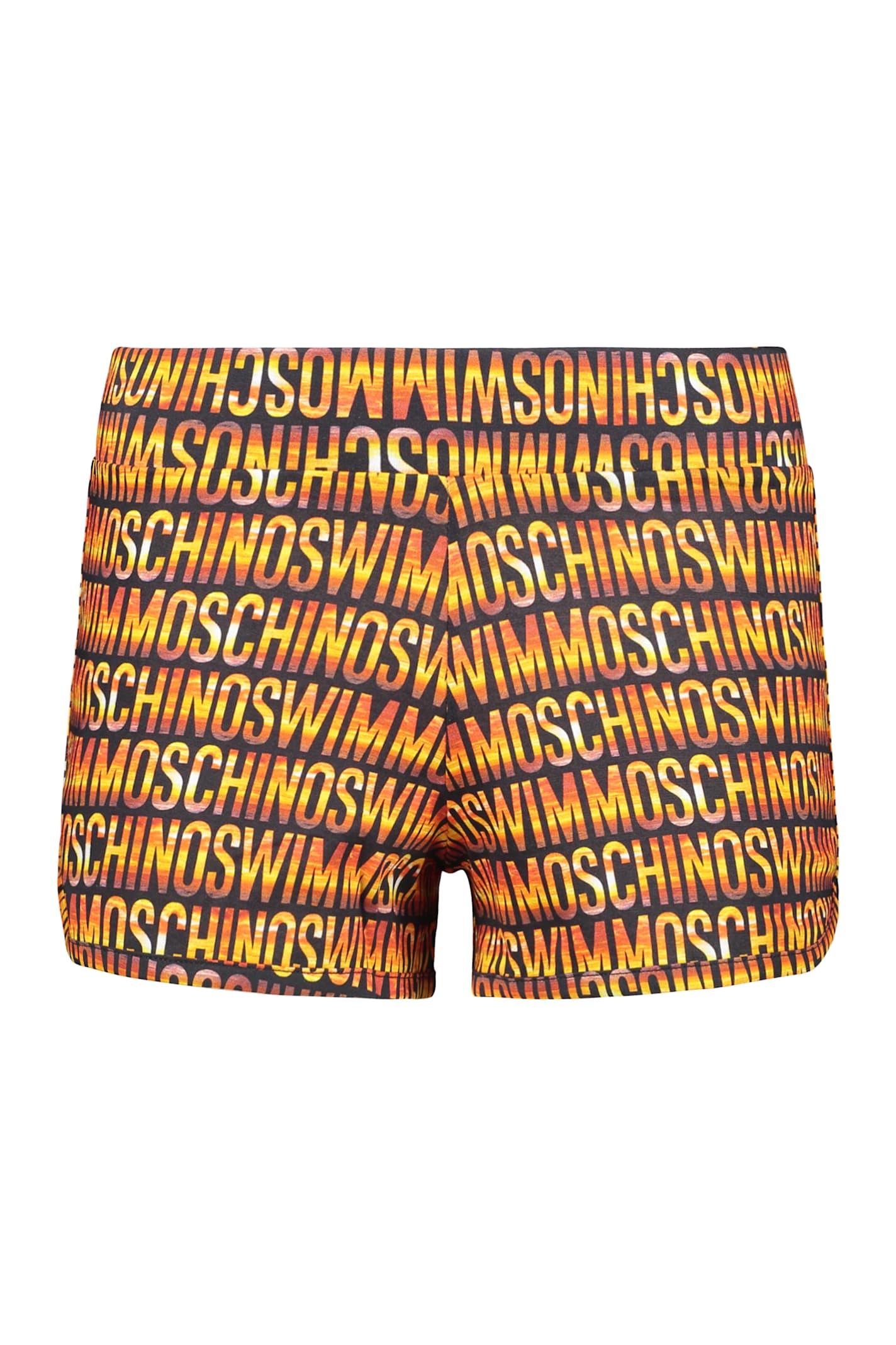 moschino logo print shorts