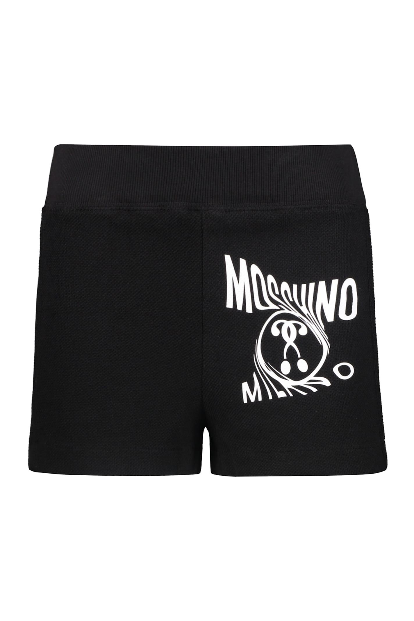 moschino logo print shorts