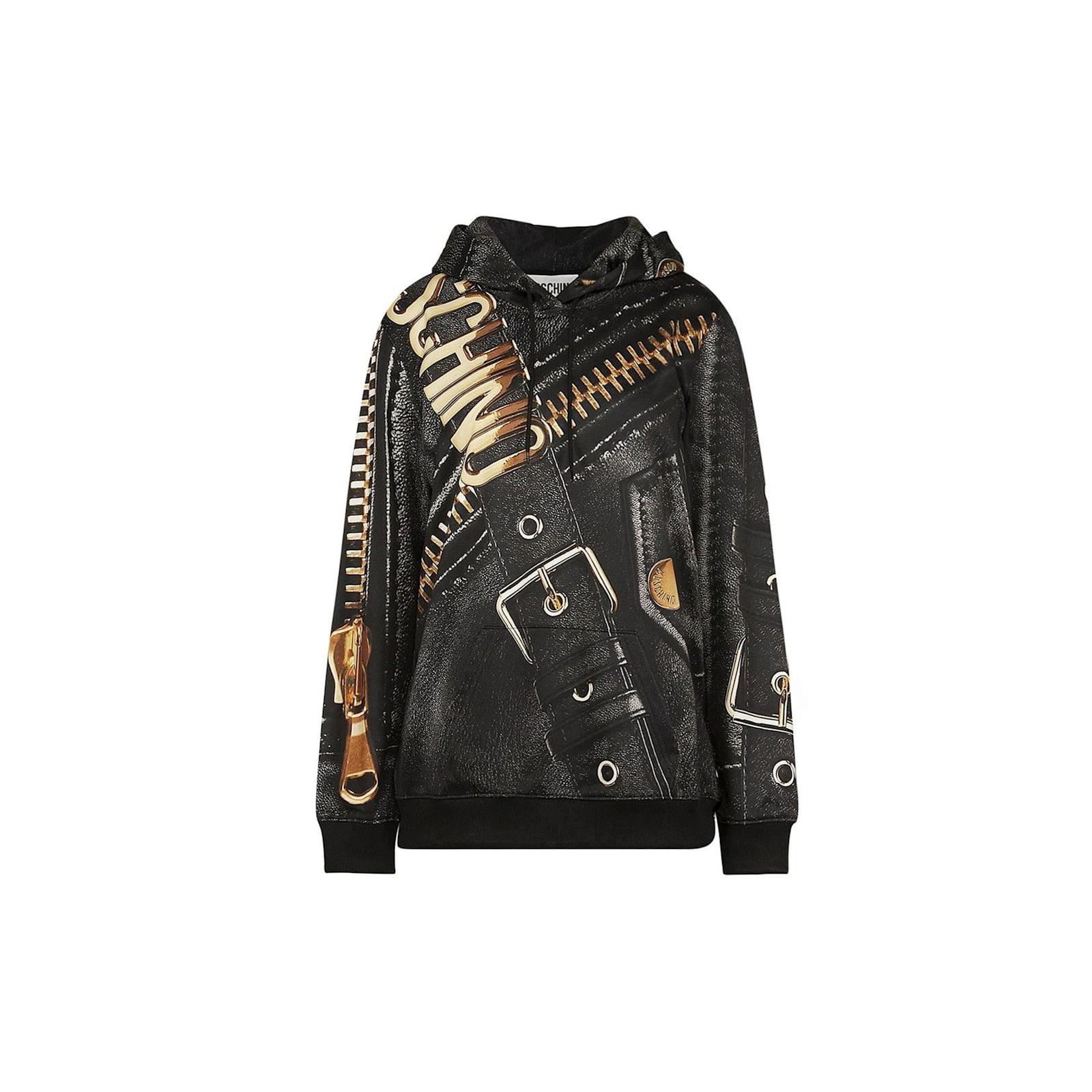 moschino marco biker hooded sweatshirt