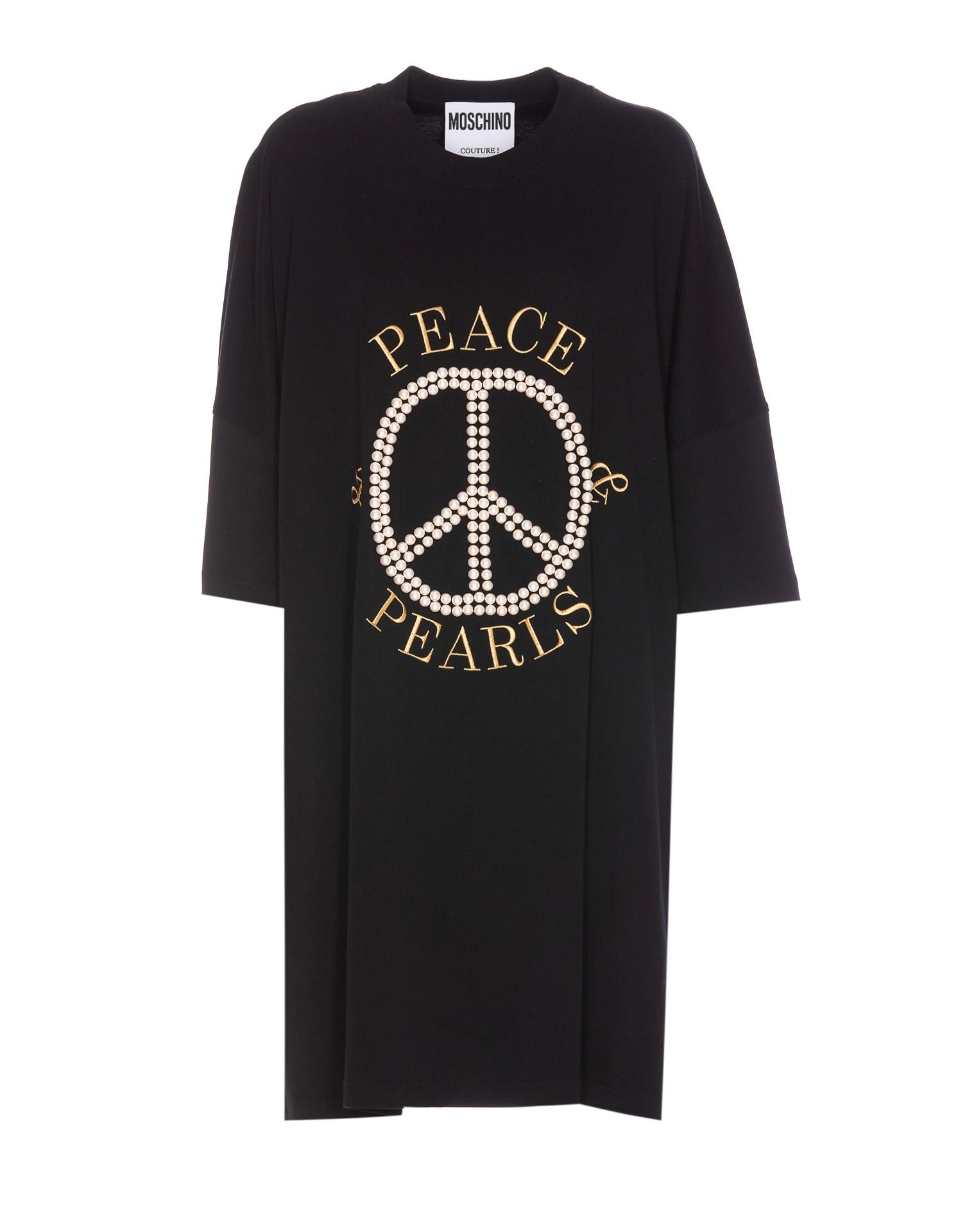 moschino peace & pearls dress