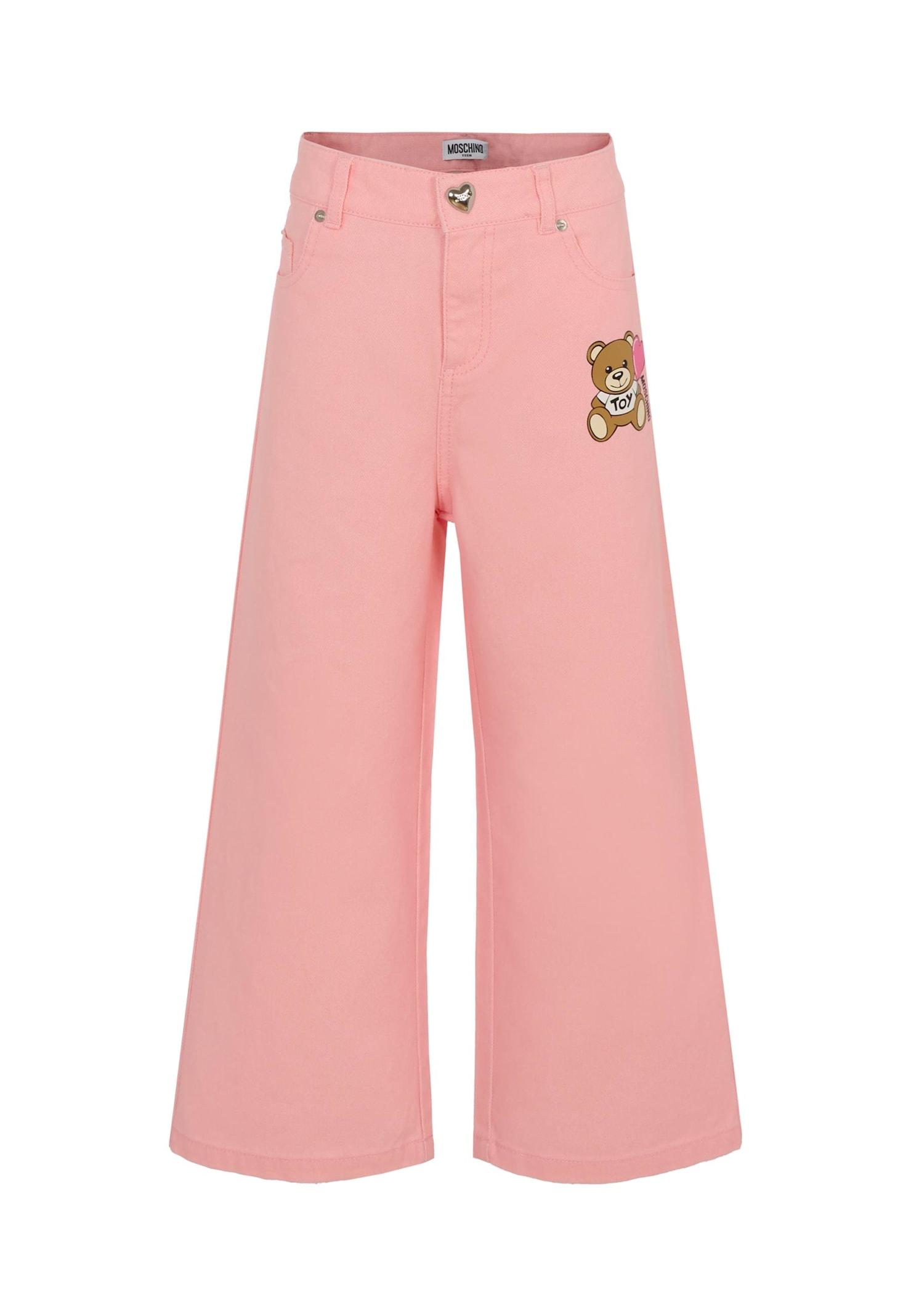 moschino pink jeans for girl with teddy bear