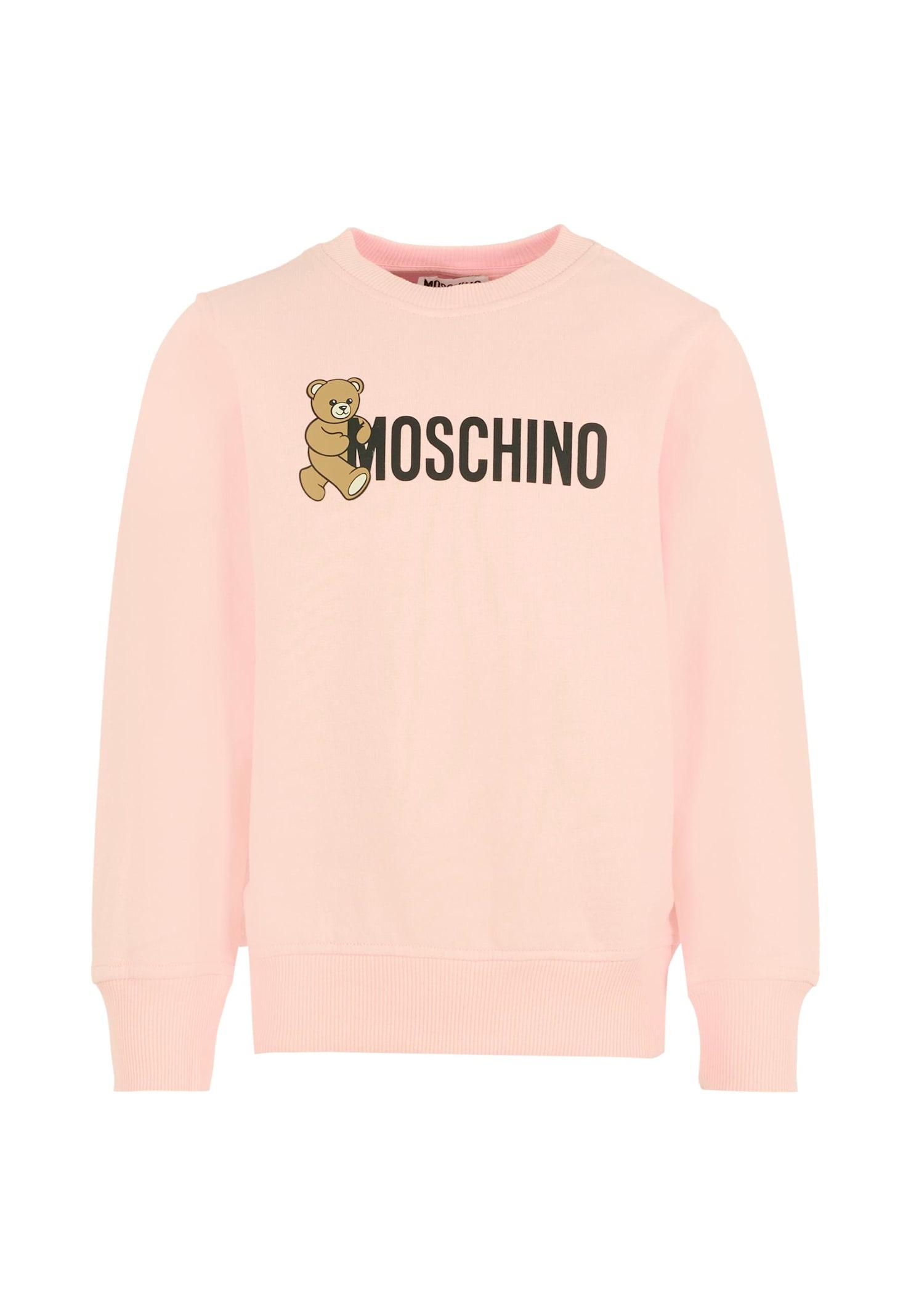 moschino pink sweatshirt for girl with teddy bear