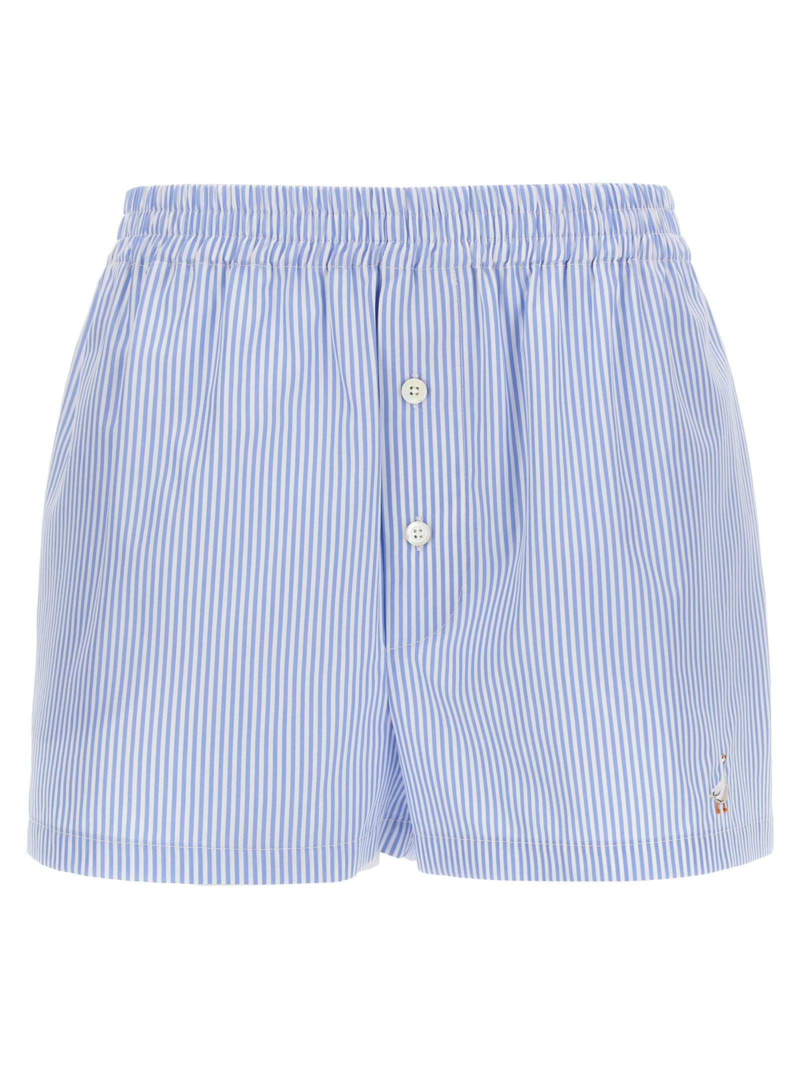 moschino poplin shorts light blue cotton bermuda - women