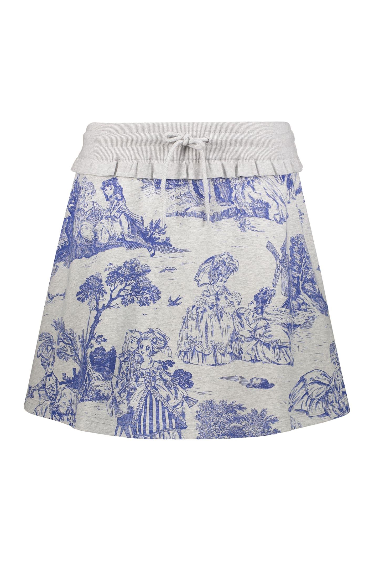 moschino printed cotton skirt
