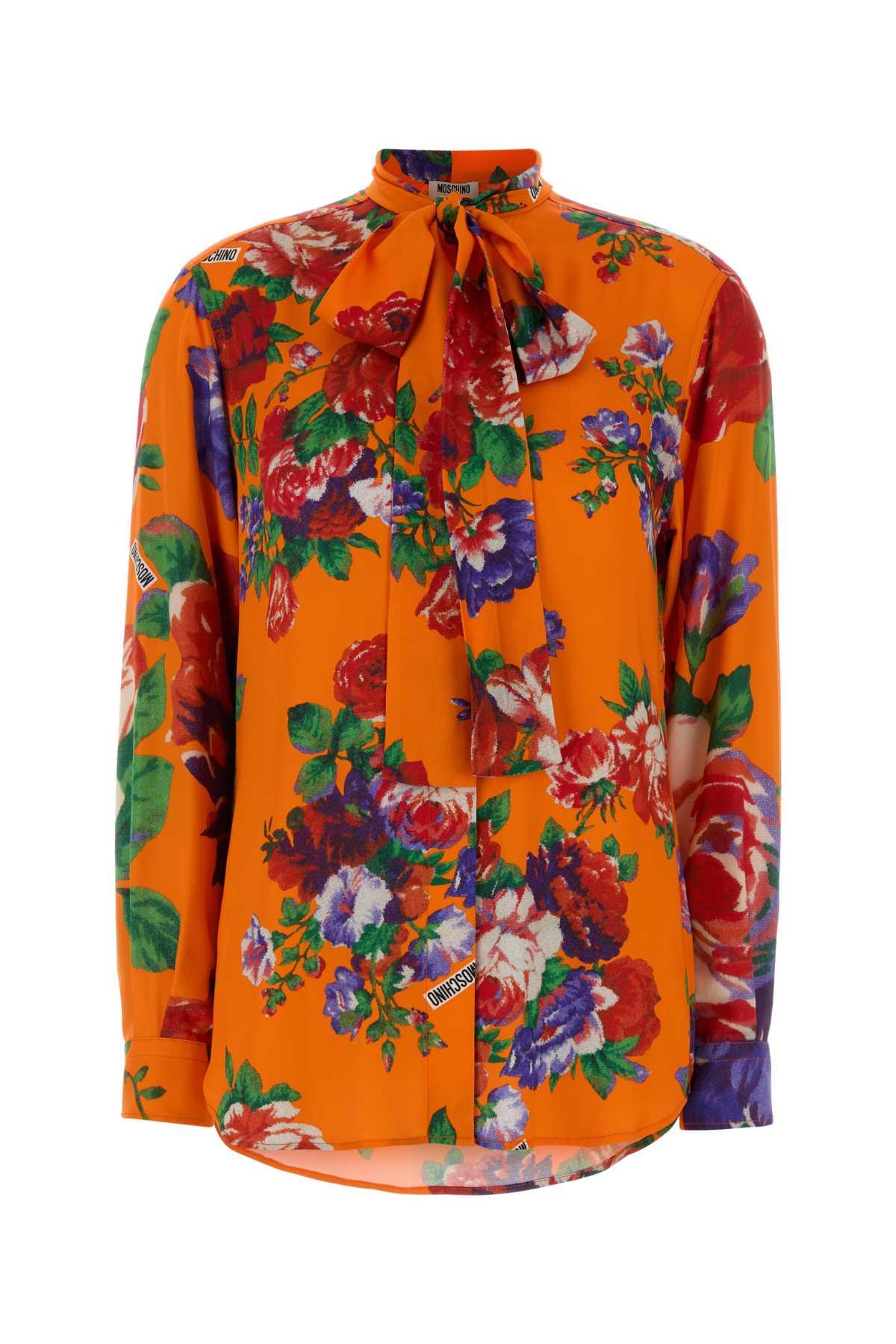 moschino printed satin shirt