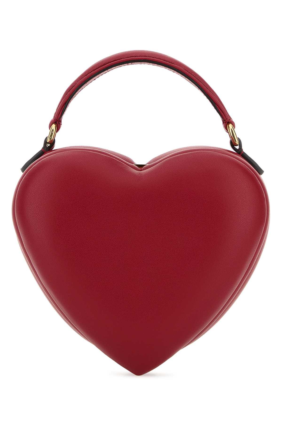 moschino red nappa leather love me bag handbag