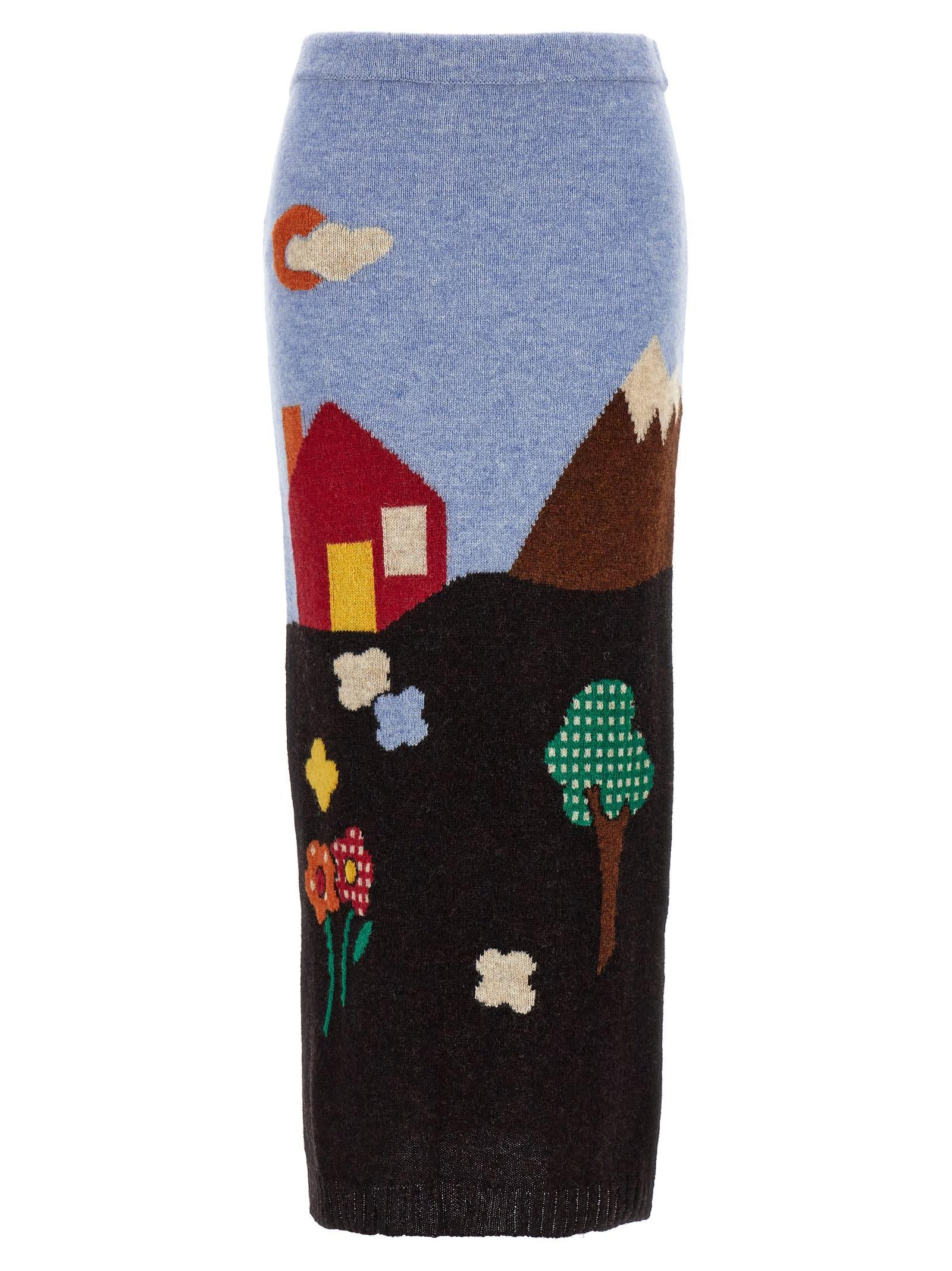 moschino shetland knit skirt