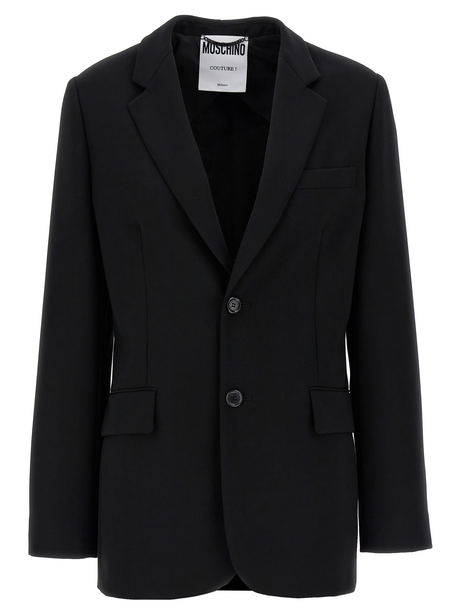 moschino single-breasted martingale blazer