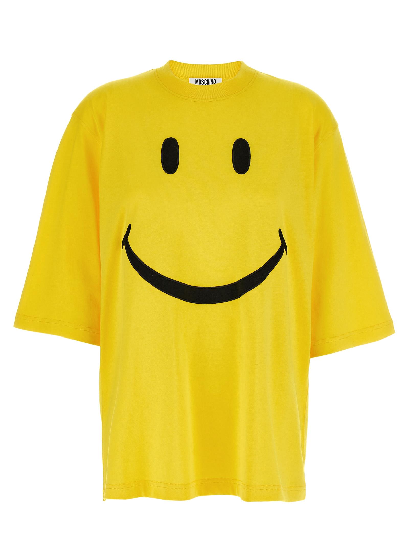 moschino smiley t-shirt multicolor cotton - women