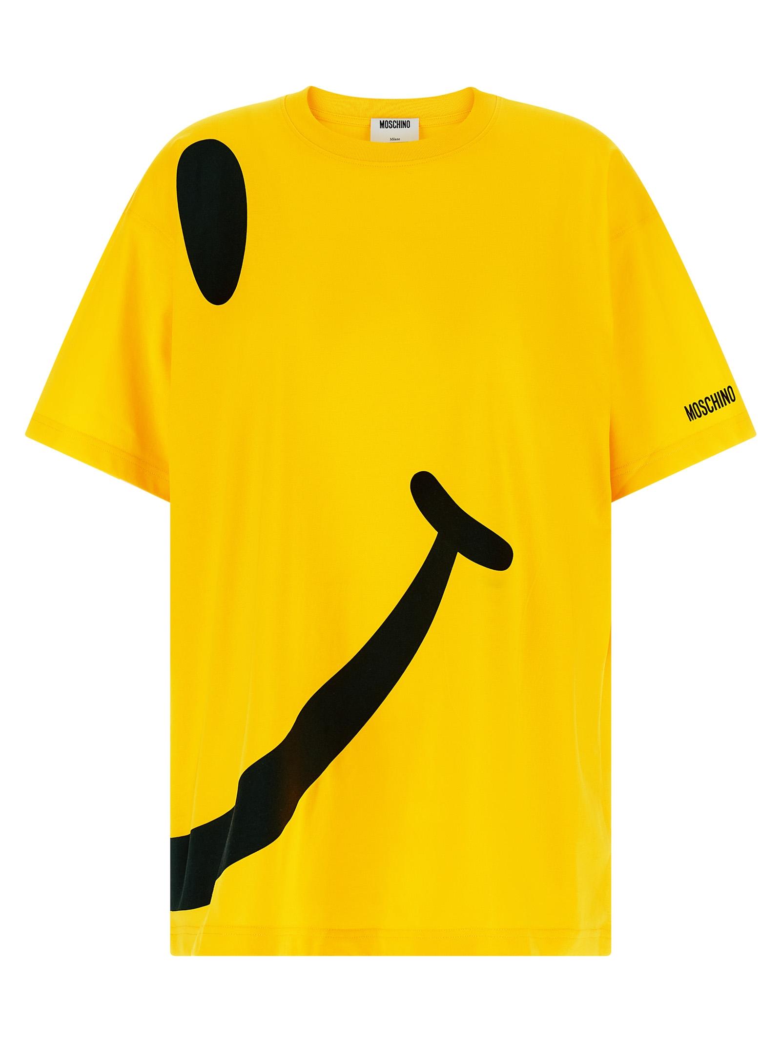 moschino smiley t-shirt yellow cotton - women