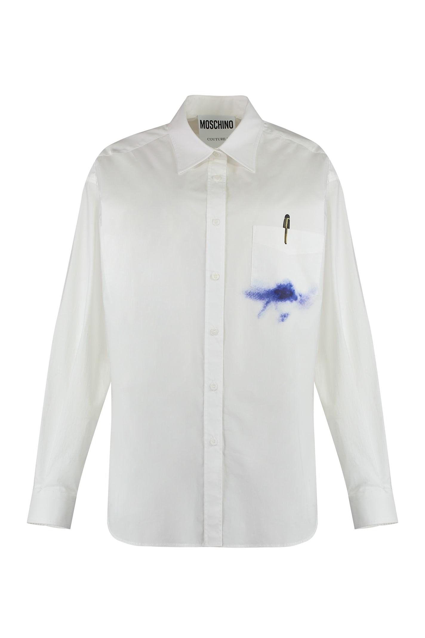 moschino stretch poplin shirt