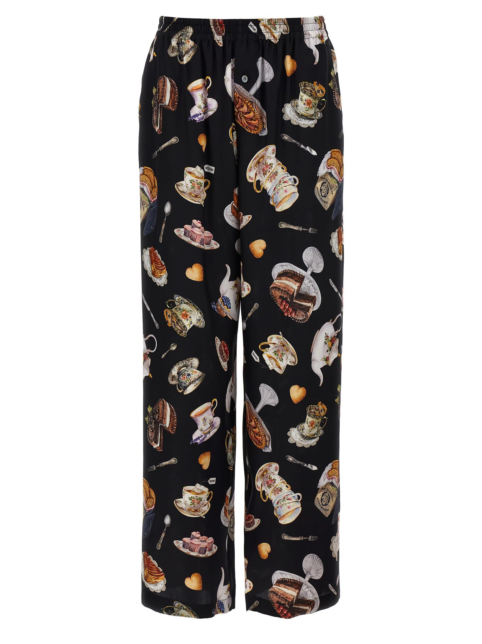 moschino tea time print pants