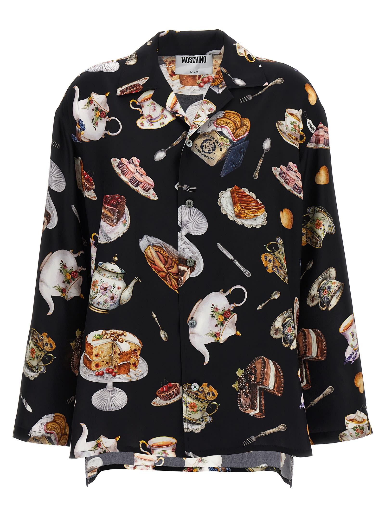 moschino tea time print shirt