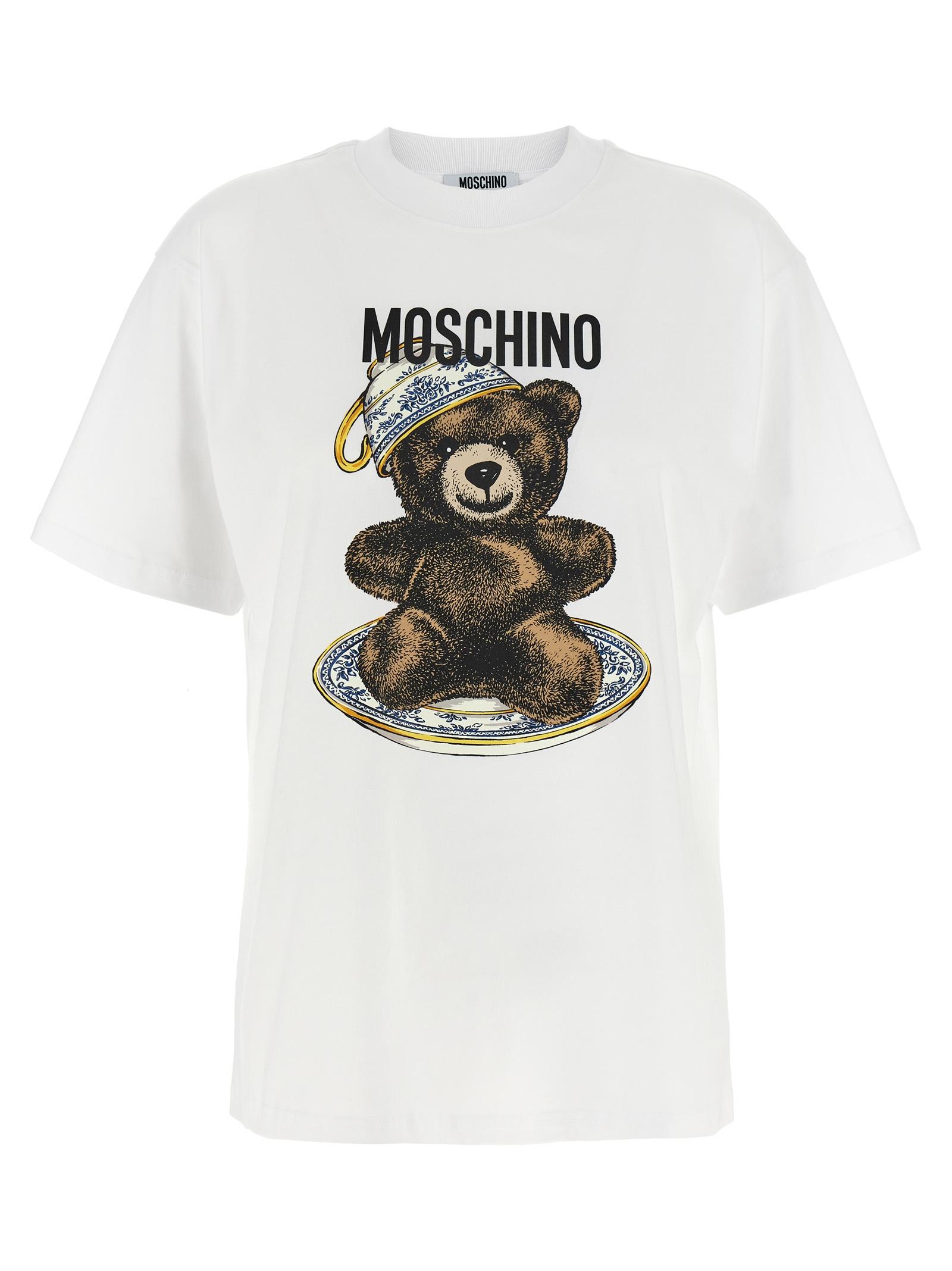 moschino teddy t-shirt white cotton - women