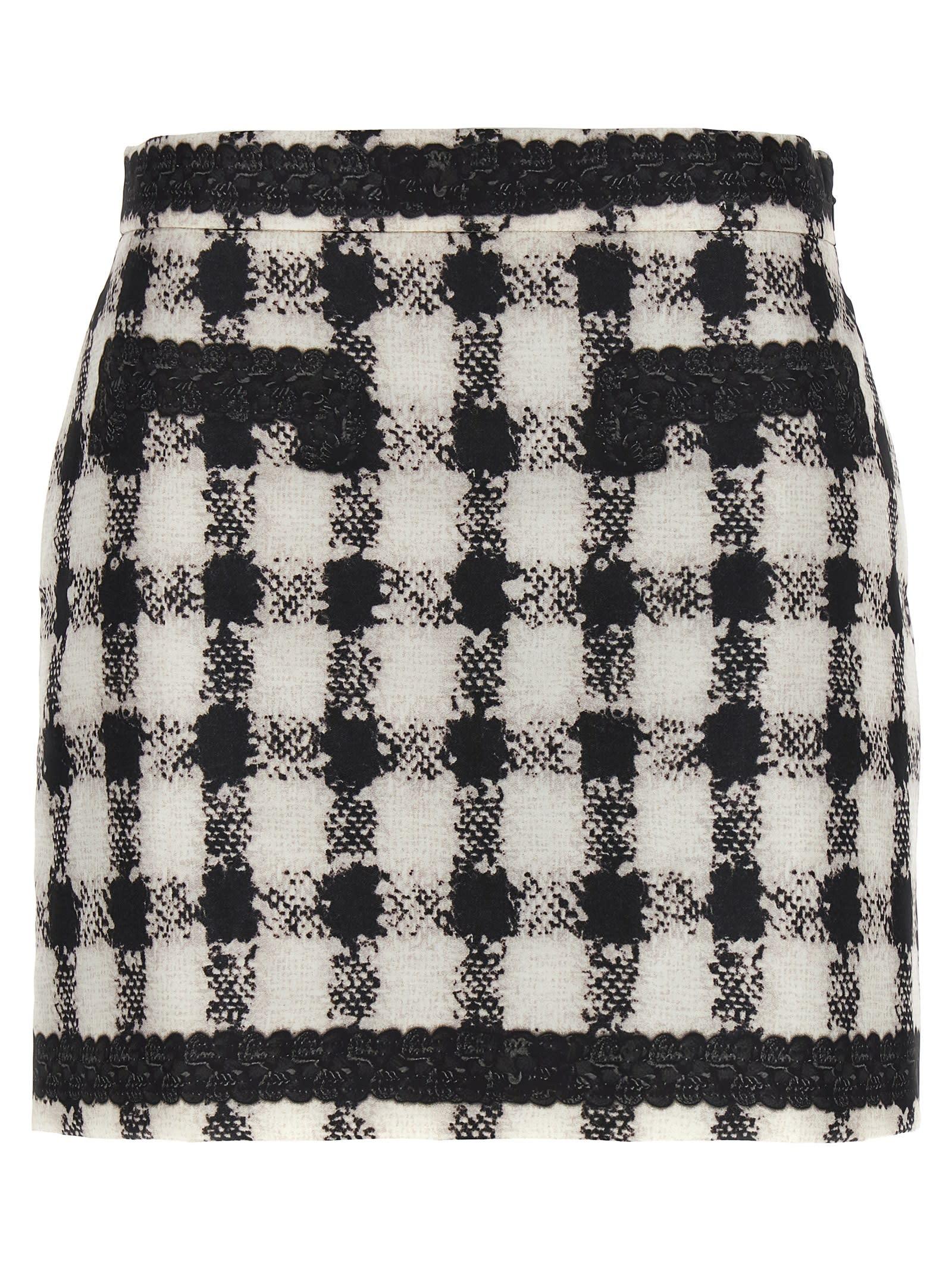 moschino texture print mini skirt