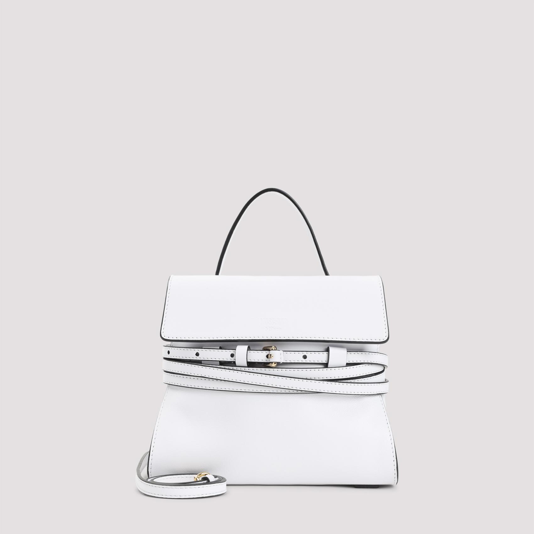 moschino tie me shoulder bag white leather - women
