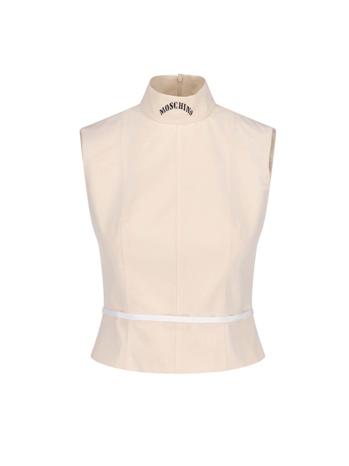 moschino top white cotton - women