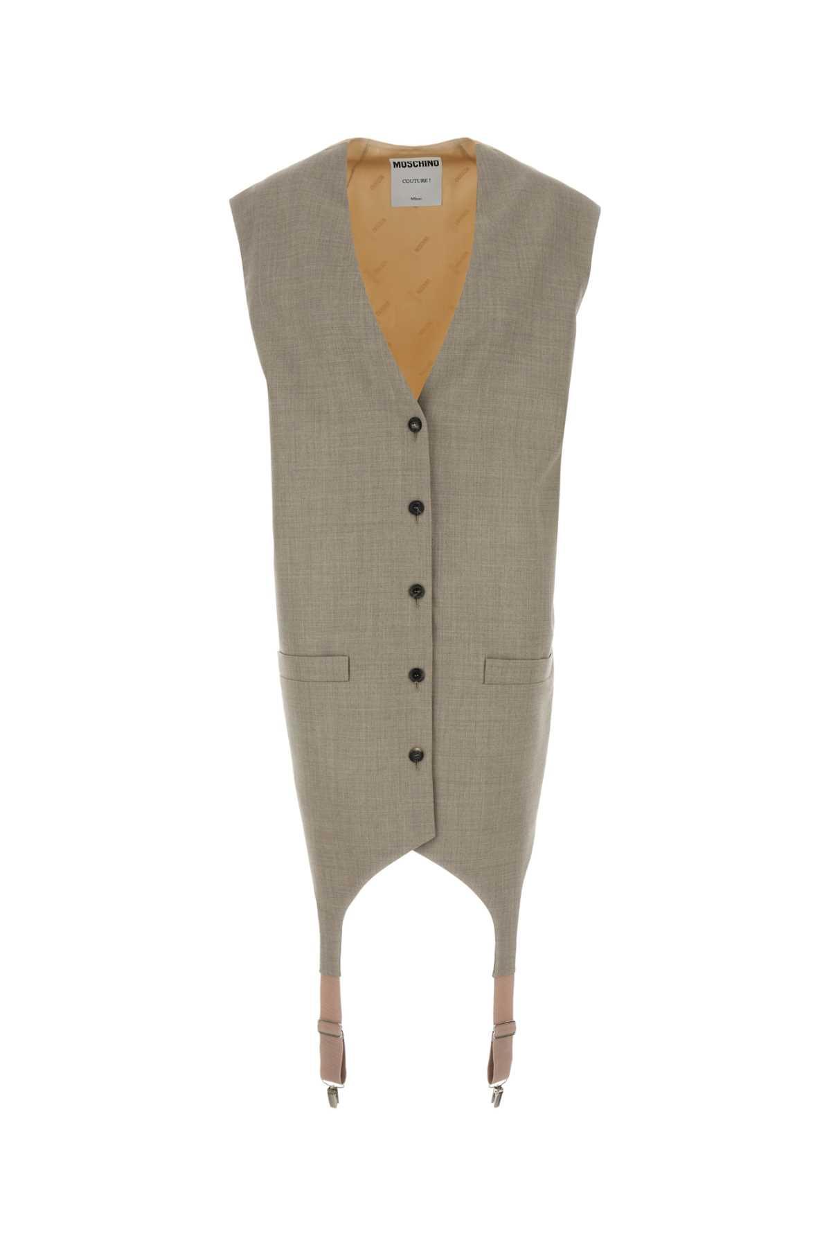 moschino two-tone wool and satin oversize vest