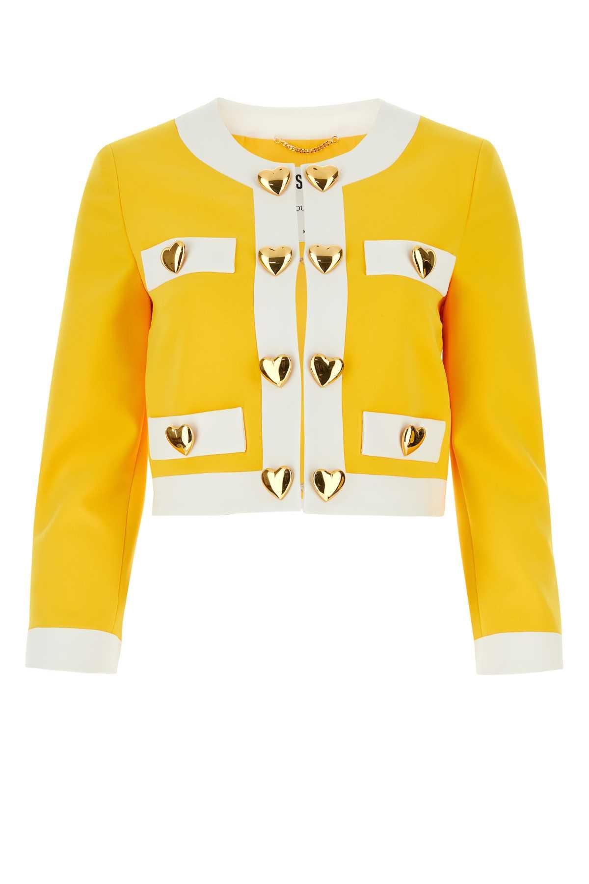 moschino yellow stretch jersey blazer