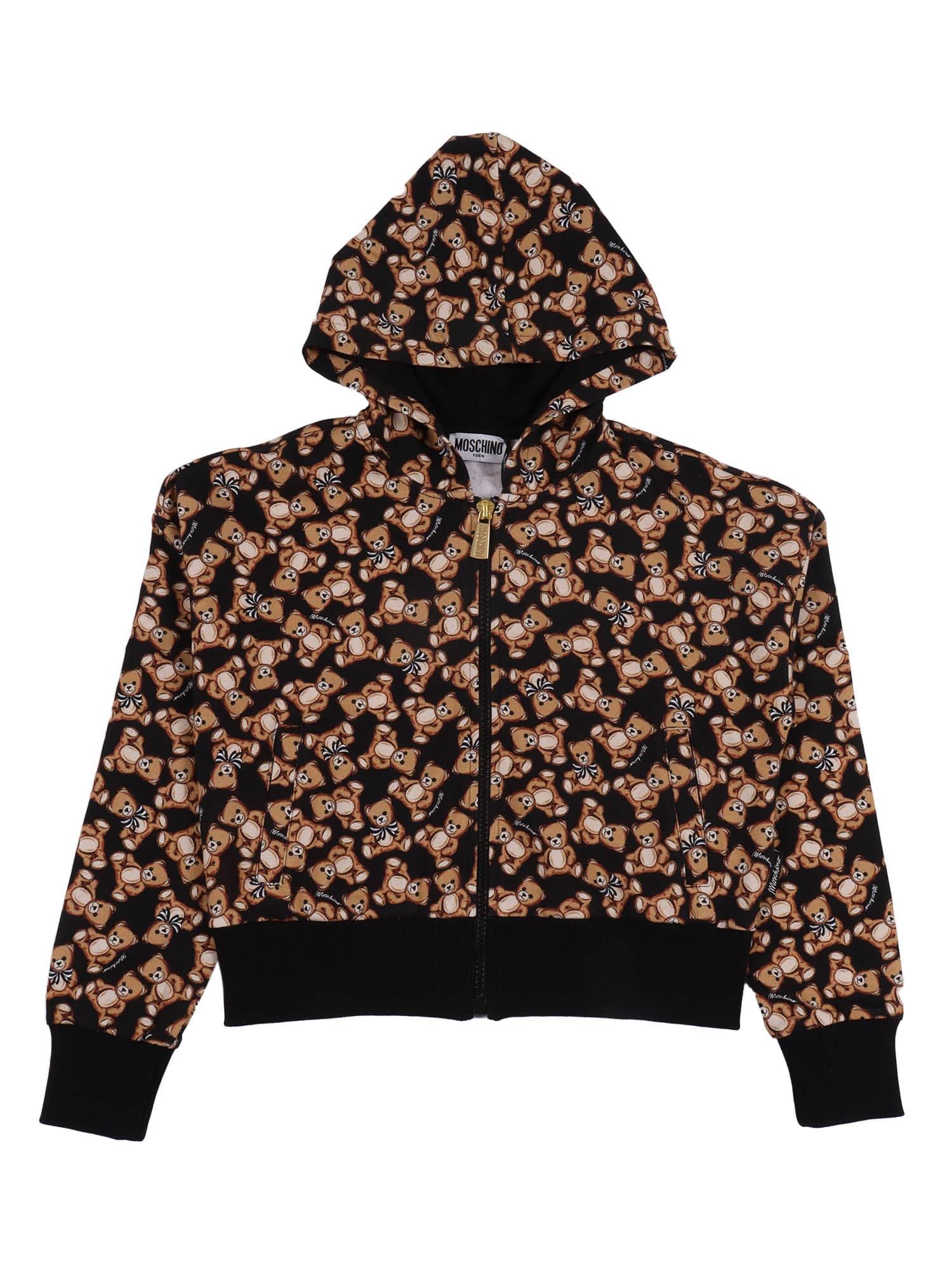 moschino zipped hoodie