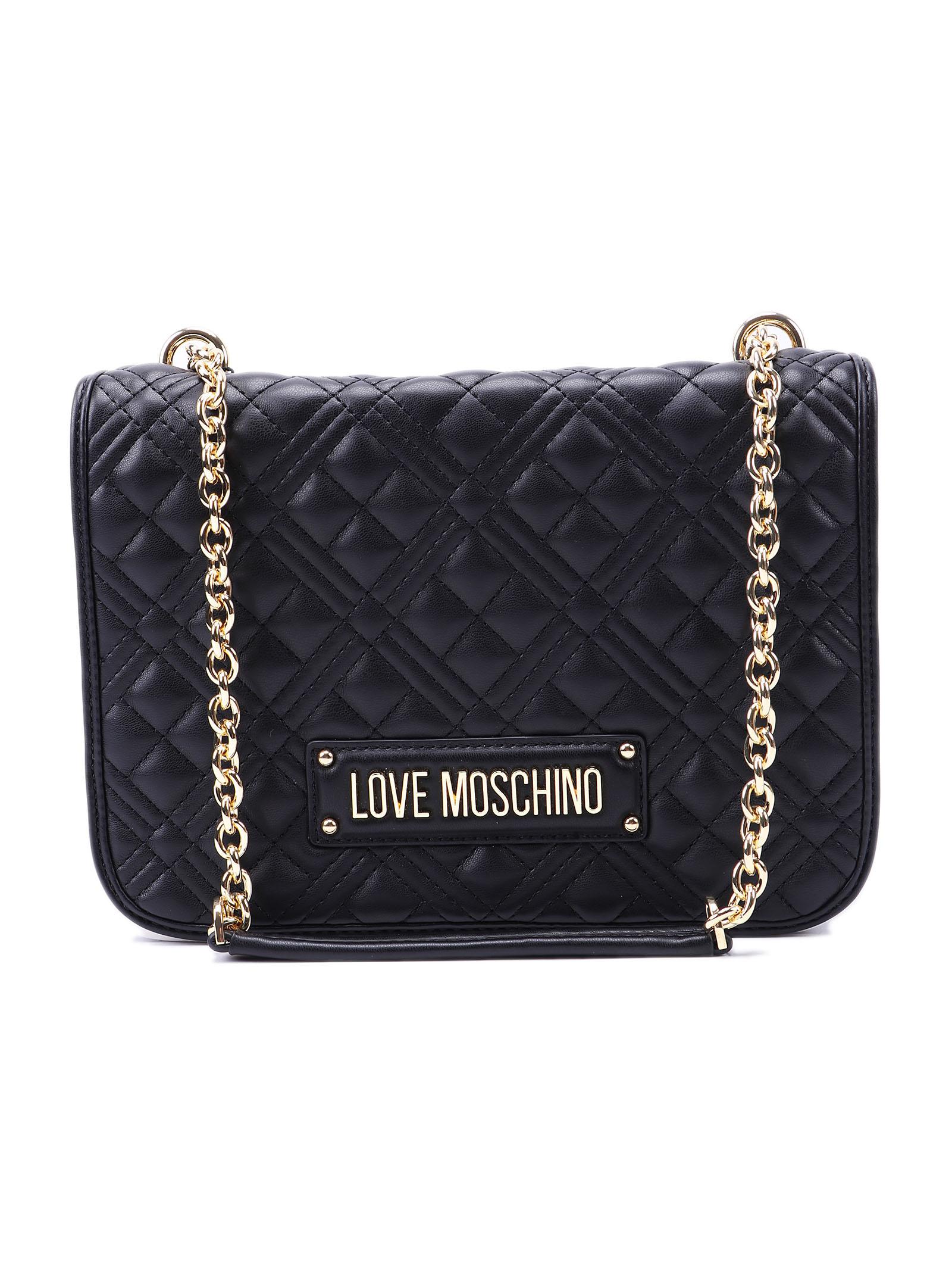 moschinolove chanel bag black calf leather - women