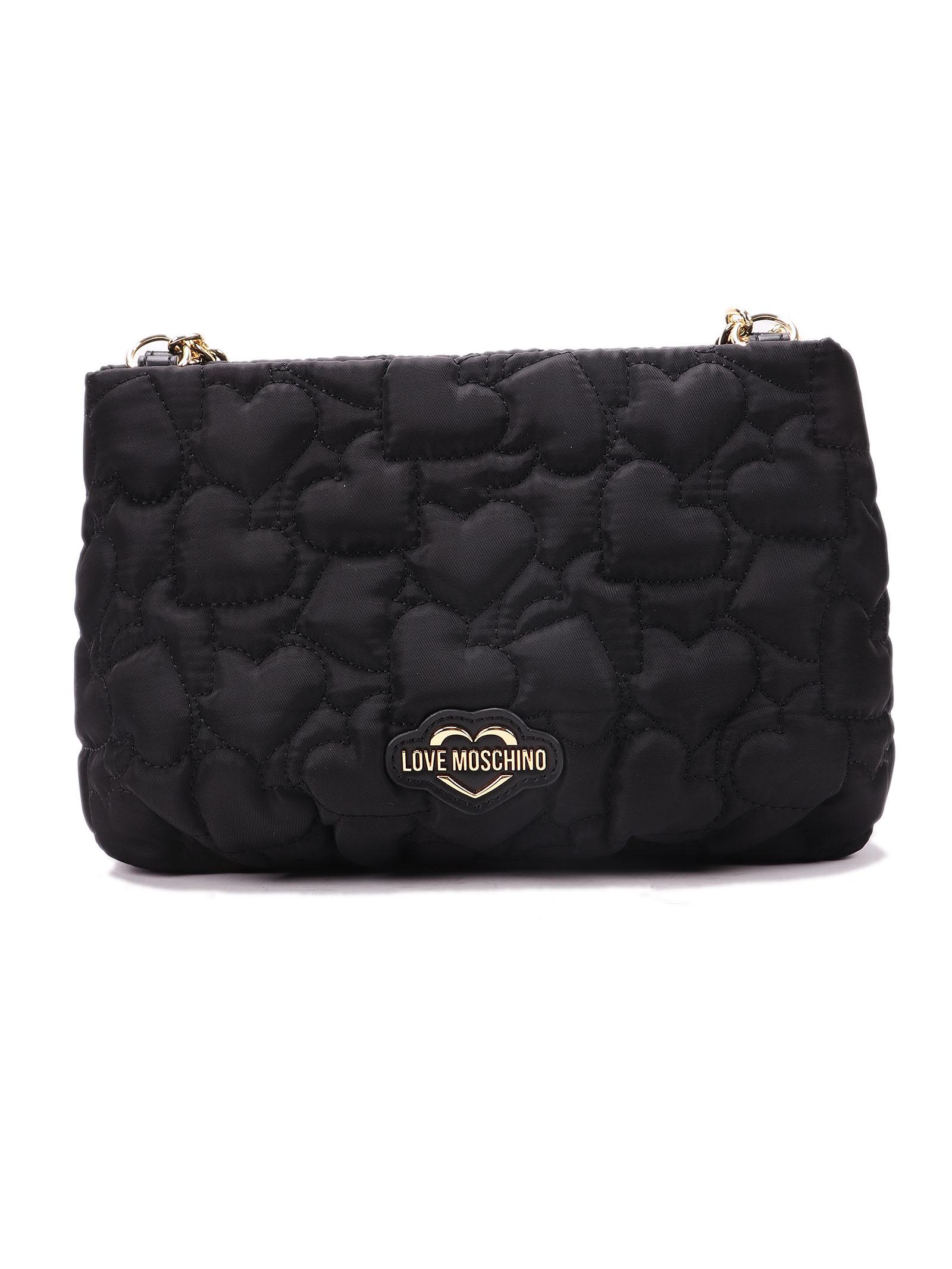 moschinolove puffy heart black polyurethane bag - women