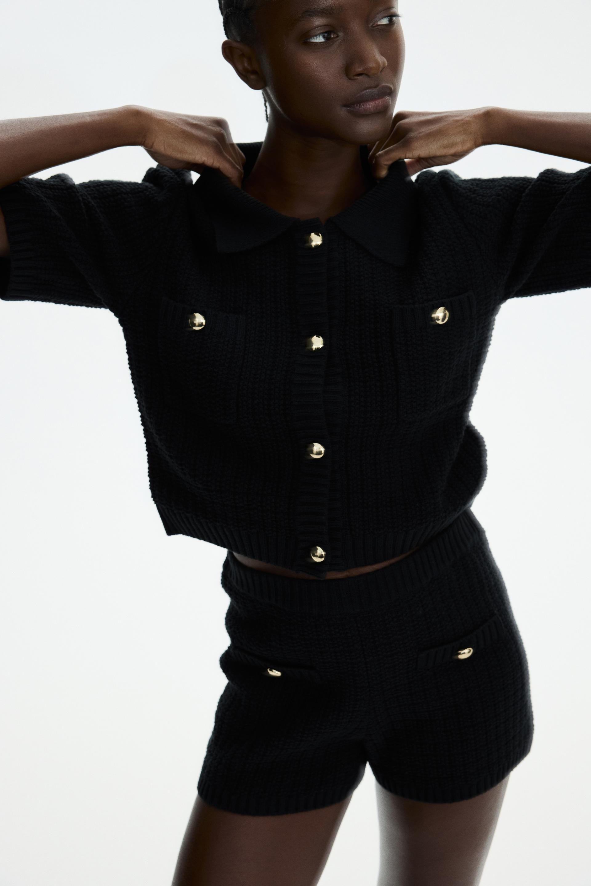 moss-knit mini shorts