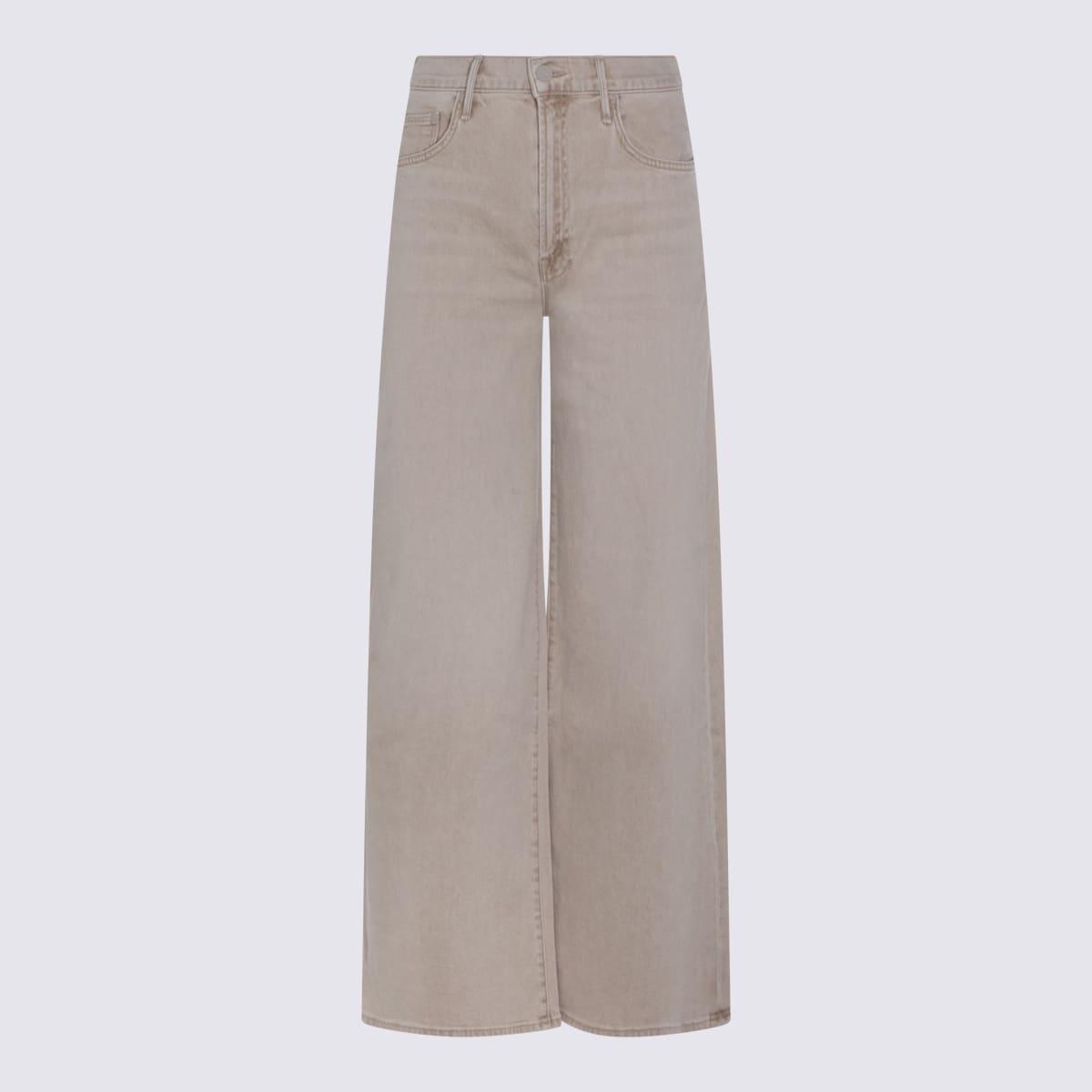 mother beige cotton denim jeans