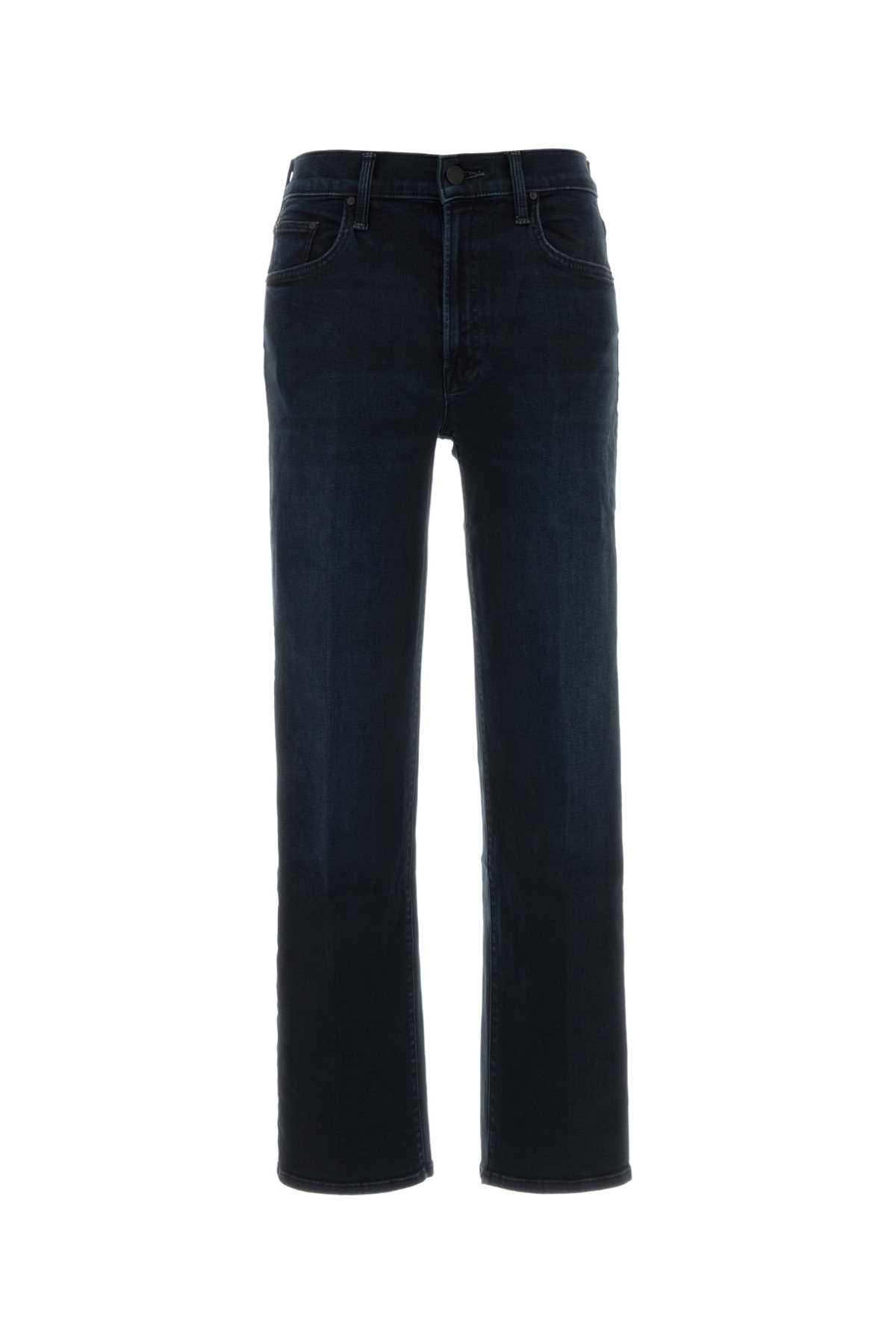 mother dark blue stretch denim rambler jeans