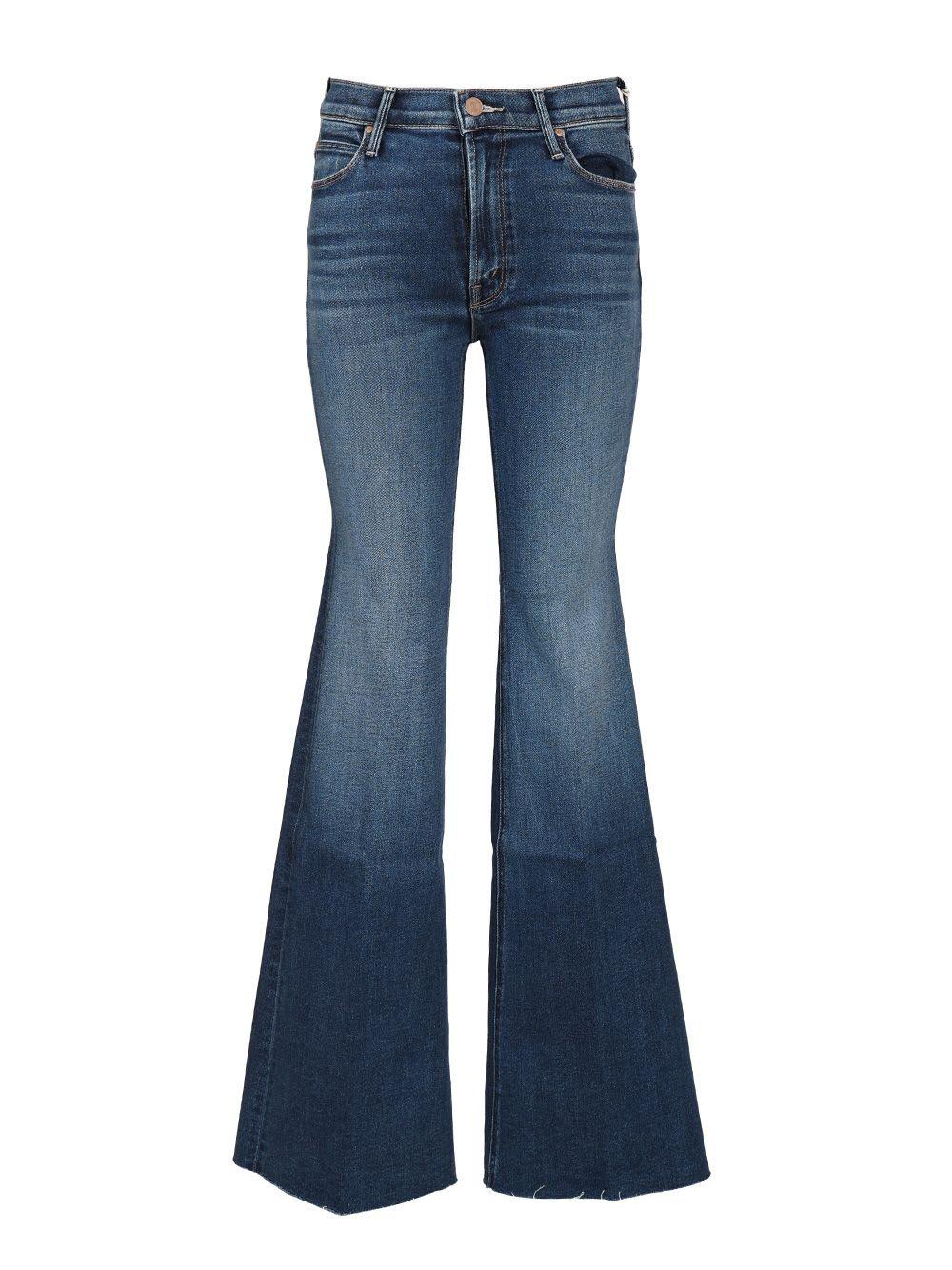 mother doozy fray flared jeans