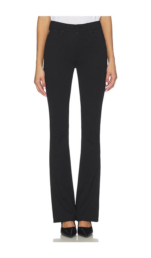 mother high waisted runaway jeans in black.