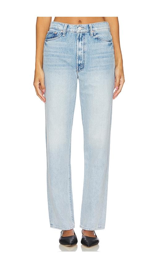 mother high waisted study skimp jeans in denim-light.