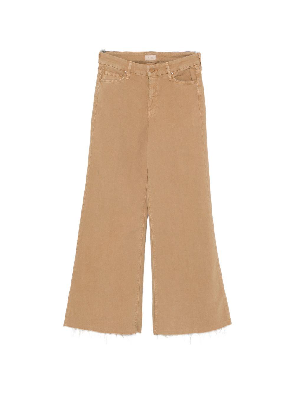 mother jeans beige cotton lyocell elastane - women