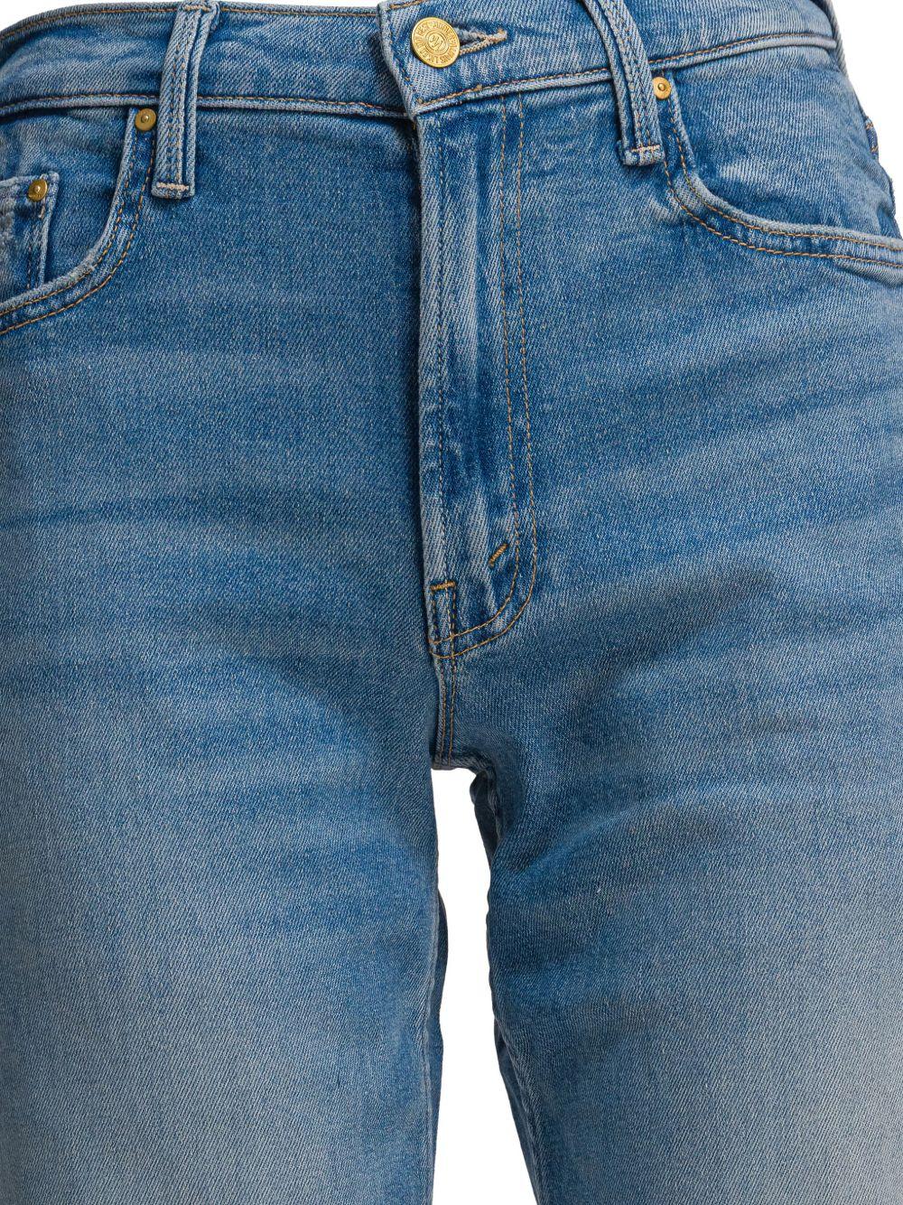mother jeans clear blue cotton - women