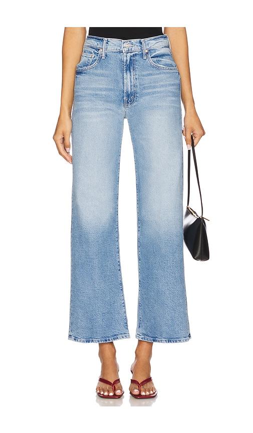 mother lil' lasso sneak jeans in blue.