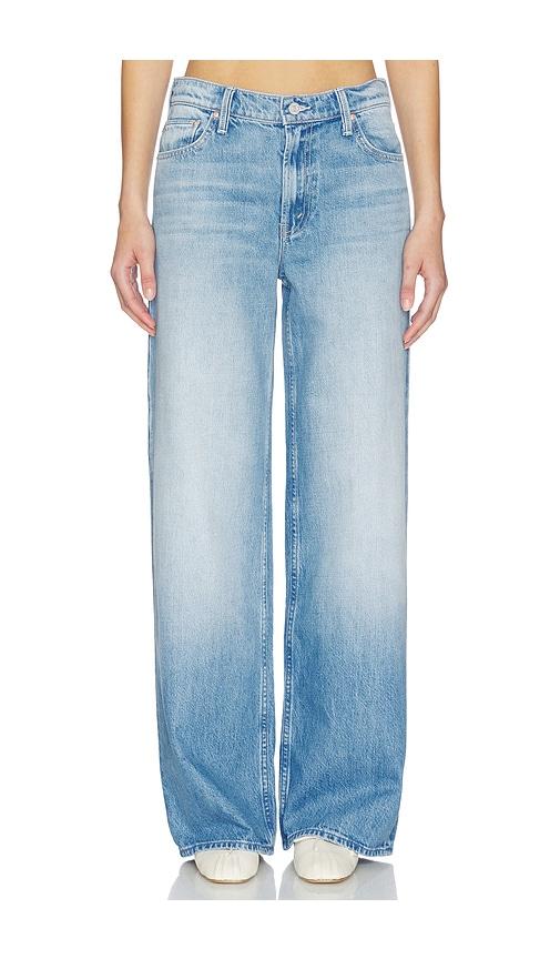 mother lil petite rerun zip sneak jeans in blue.