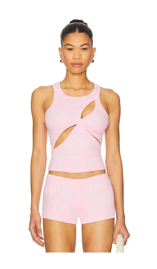 mother of all ariel rib top in pink.