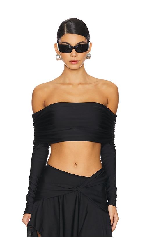 mother of all ciaran crop top in black.