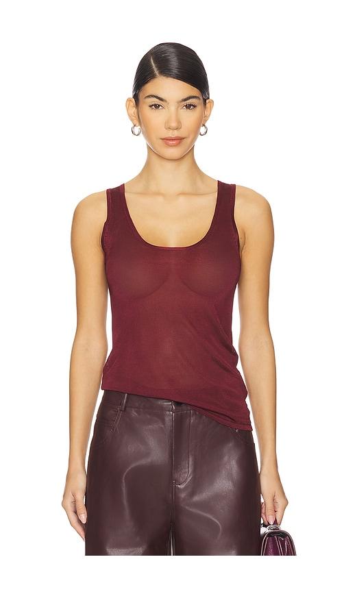 mother of all elena tank top in burgundy.