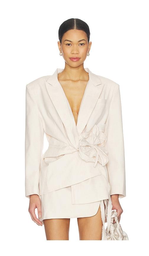 mother of all flora jacket in cream.