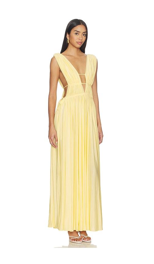 mother of all helena maxi dress in lemon.