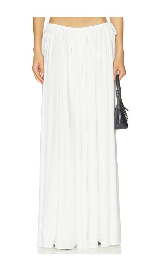 mother of all helena maxi skirt in white.