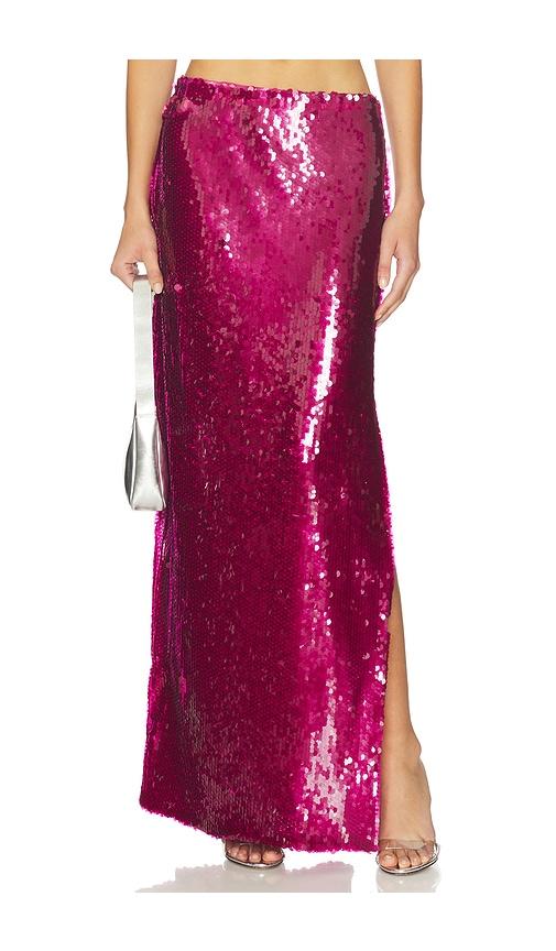 mother of all mela sequins skirt in fuchsia.