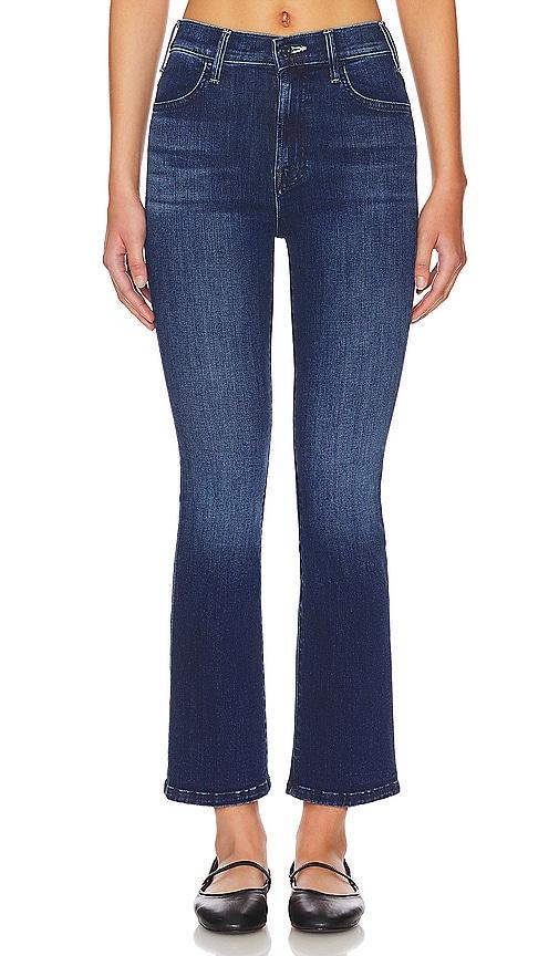 mother petite lil' hustler ankle jeans in denim-dark.