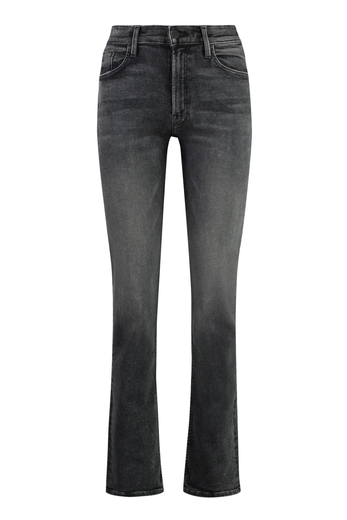 mother rider skimp 5-pocket straight-leg jeans