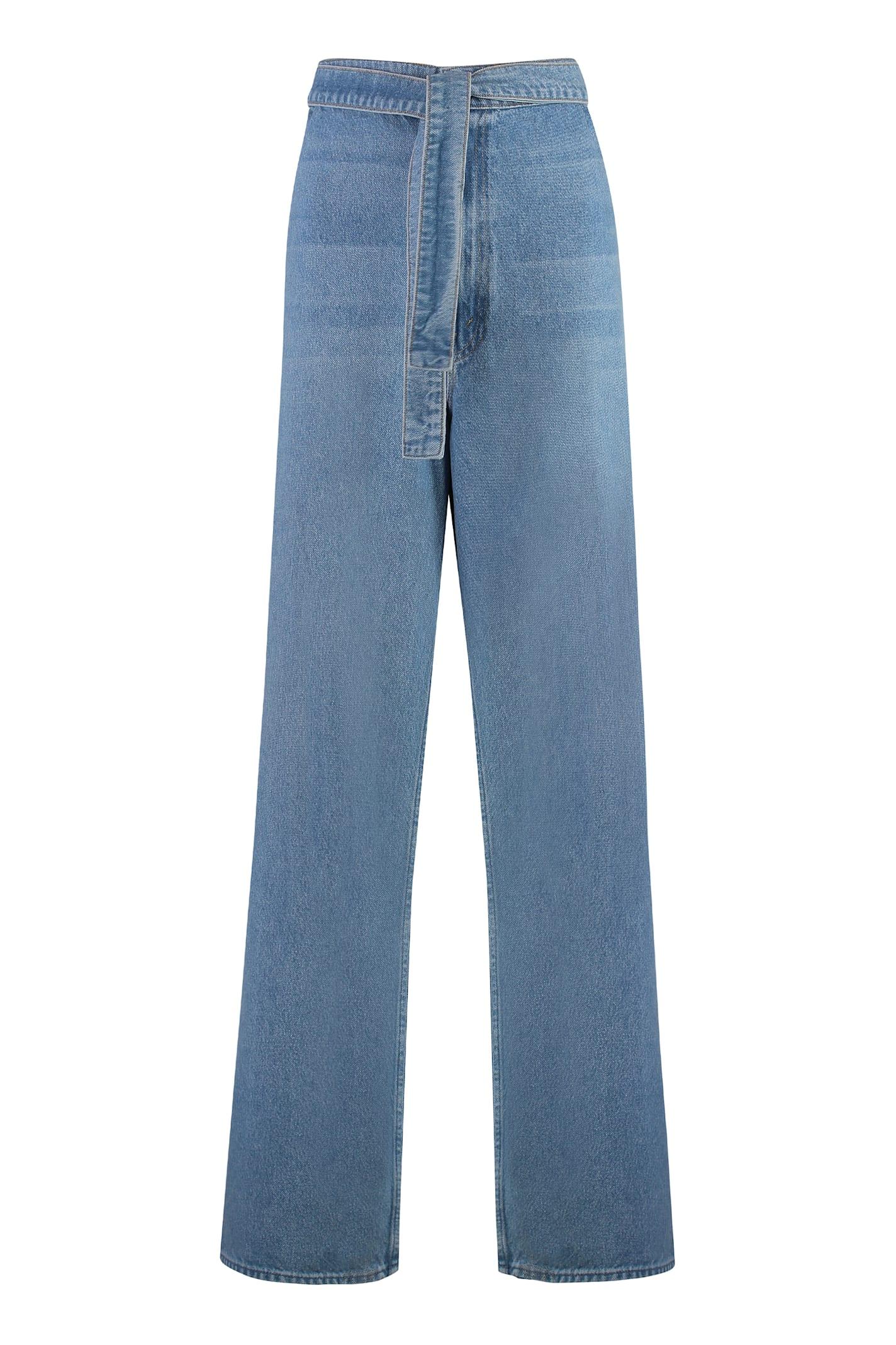 mother snacks! the fold in funnel wide-leg jeans