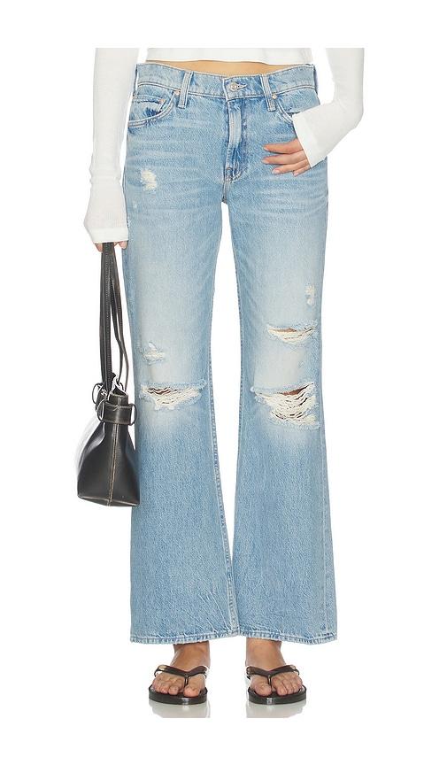 mother the bookie nerdy jeans in blue.