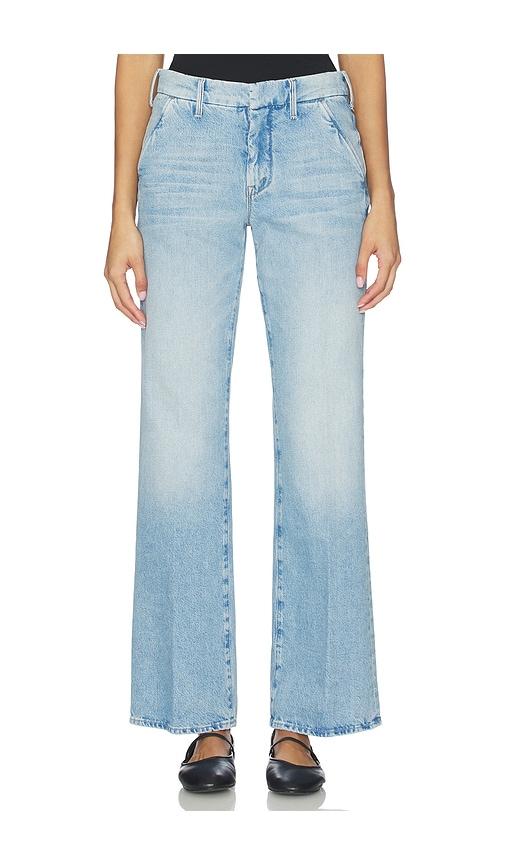 mother the bookie prep sneak jeans in blue.