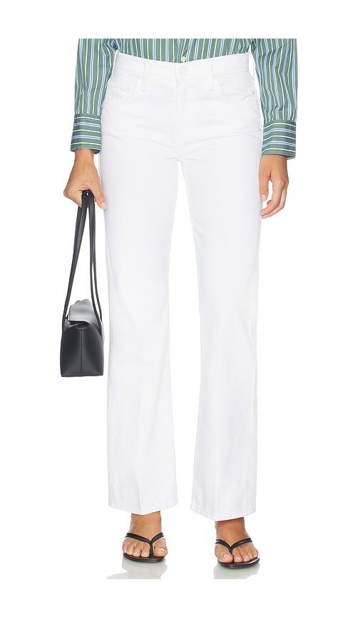 mother the bookie skimp jeans in white.