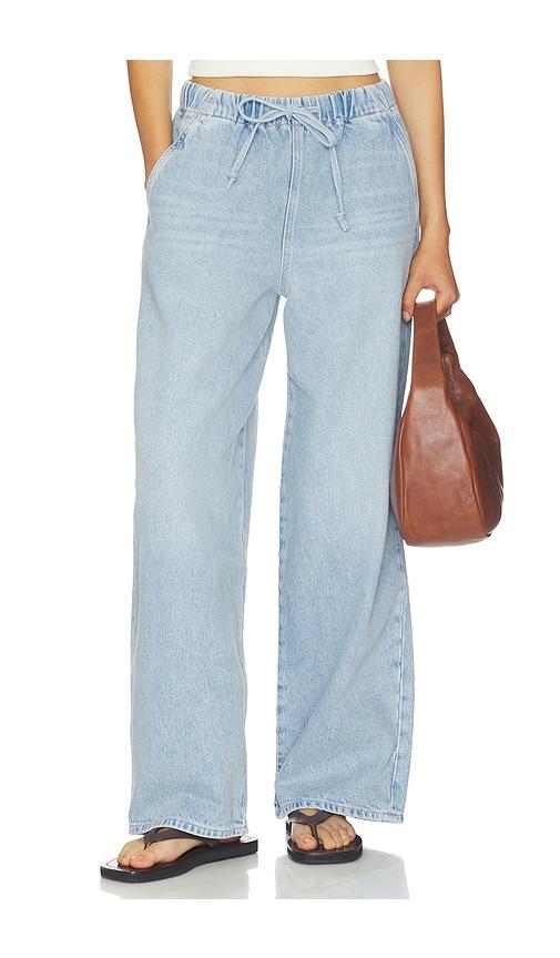 mother the buffet nerdy jeans in blue.